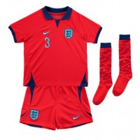 England Luke Shaw #3 Fußballbekleidung Auswärtstrikot Kinder WM 2022 Kurzarm (+ kurze hosen)